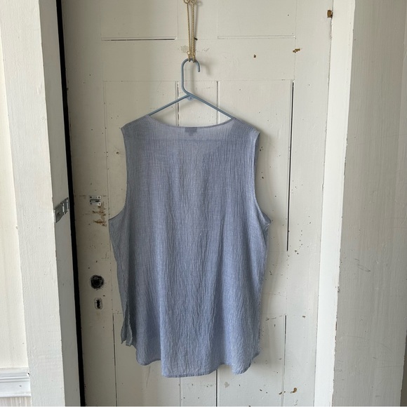 Coco & Carmen Embroidered Tassel Tie Chambray Stripe Vest Top - Picture 16 of 16